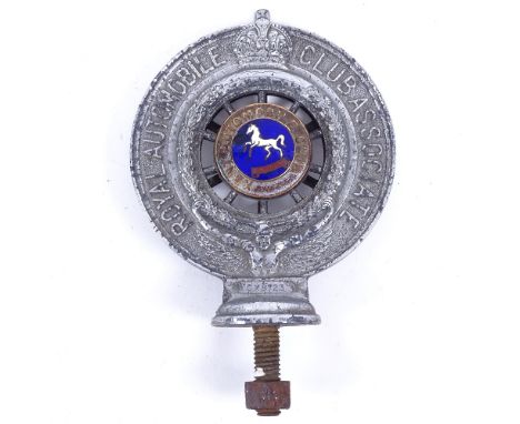 A Vintage Royal Automobile Club Associated of Kent Automobile Club car badge 