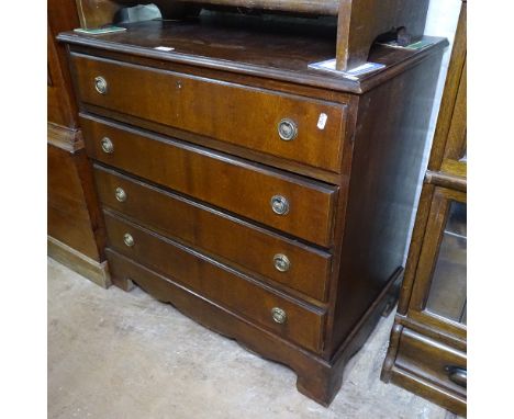 A mahogany 4-drawer chest on bracket feet, W76cm, H76cm, D45cm 