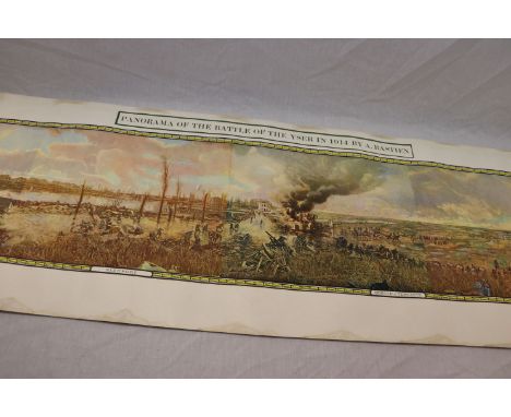 A Very Large World War One / WW1 Panorama Print Of The Battle Of The Yser In 1914 By A, Bastien.
