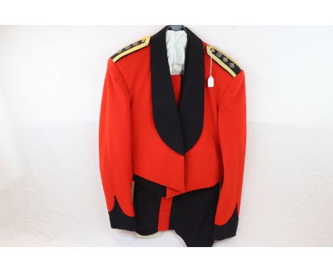 A British Army Officers Mess Dress Uniform To Include Jacket, Waistcoat And Trousers.