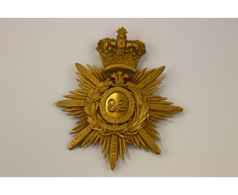 A Victorian 82nd South Lancashire Prince of Wales' Regiment Volunteers Regiment of Foot Helmet Plate. (A/F).