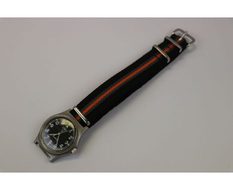 A Vintage Military Issued Cabot Watch Company (CWC) Swiss Watch. Fully Marked To The Rear With Serial Numbers, Date Stamp And