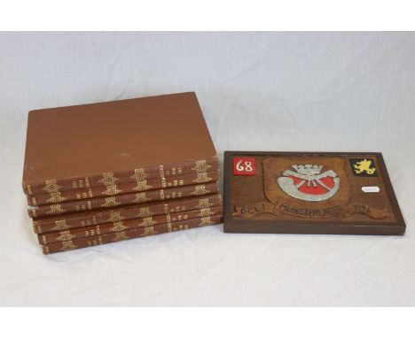 A Duke Of Cornwall Light Infantry Hand Carved Wooden Wall Plaque Together With The War In Pictures 1939-1945 Books In Six Har