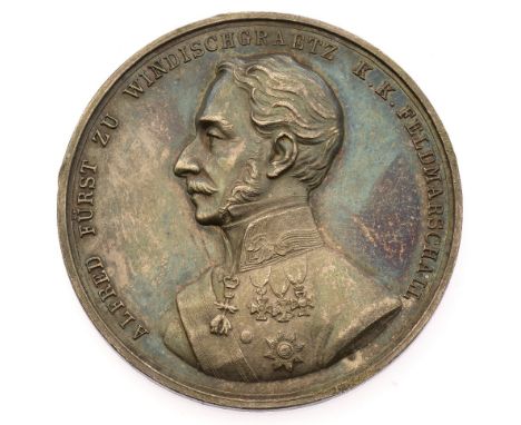 325 Medaglia ritratto del principe Alfredo di Windischgraetz per la repressione dell’insurrezione del 1848 argento, incisore 
