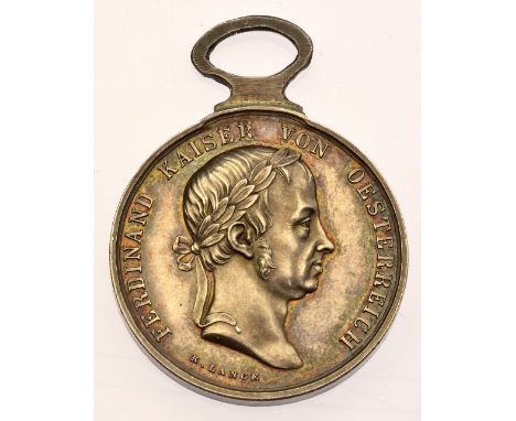 31 Medaglia d’argento al valore di II Classe, VI emissione Ferdinando I 1848 – 1849, I tipo, argento, incisore del conio “K. 