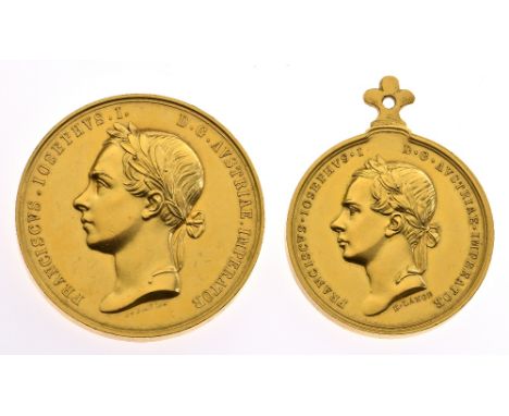 143 Imperatore Francesco Giuseppe I, Riproduzione della medaglia d’oro di modulo piccolo al merito “Meritis” senza data (1848