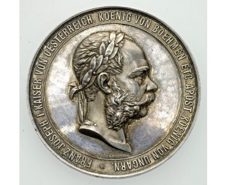 265 Imperatore Francesco Giuseppe I, medaglia premio d’onore d’argento senza data dell’imperialregio Ministero del Commercio 