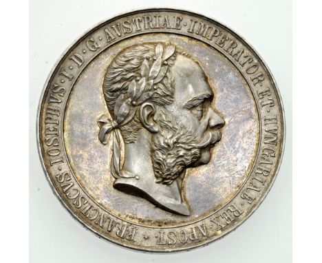 266 Imperatore Francesco Giuseppe I, medaglia premio d’onore d’argento senza data dell’imperialregio Ministero del Commercio 