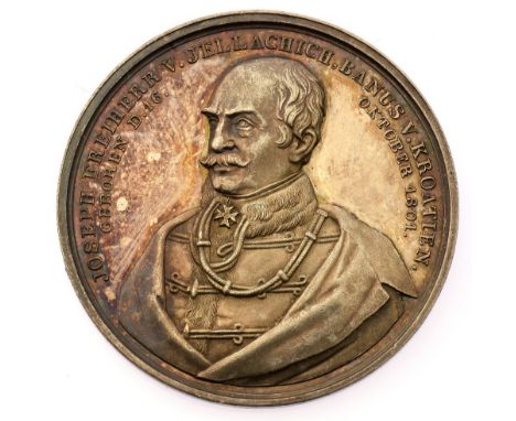 324 Medaglia ritratto senza data (1848) del barone Josef von Jellachich argento, incisore del conio “T.R” (Carl R. F. Rabausc