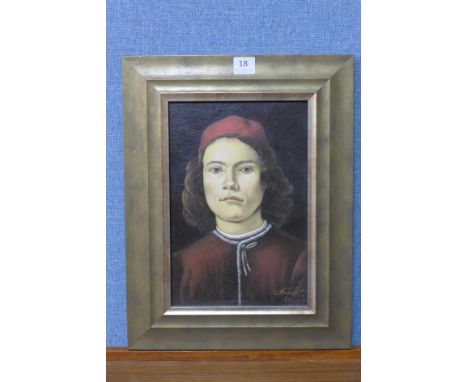 Eastern European School, portrait of a man, oil on board, framed