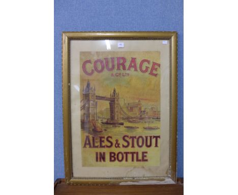 A reproduction Courage & Co. Ltd. advertising print, framed