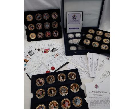 Royal Mint - A collection of Diamond Wedding silver coins together with a collection of Diamond Jubilee and Diamond Wedding p