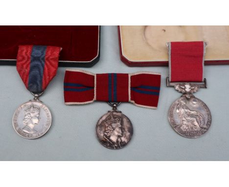 An Elizabeth II British Empire Medal, issued to Chad Henry Law, boxed together with an Imperial Service medal issued to Mary 