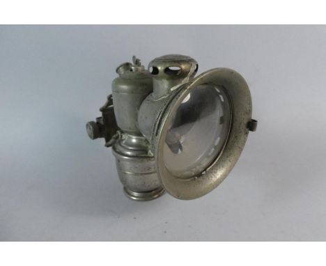 A Vintage Chrome Carbide Bicycle Lamp, 15cm High 
