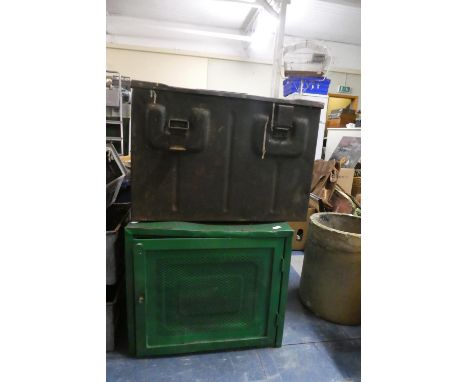 A 1943 Metal Ammunition Box and a Green Painted Meat Safe 