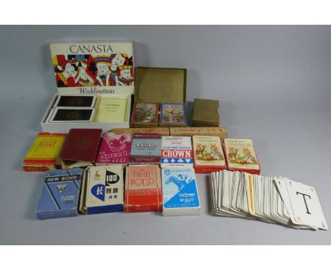 A Collection of Vintage Playing Card Sets and Games, Floating Fishing Knife etc 