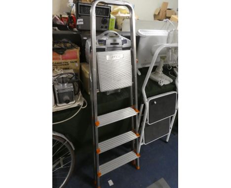 A Modern Aluminium Three Step Step Ladder 