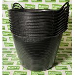 10x Gorilla black plastic flexible tubs