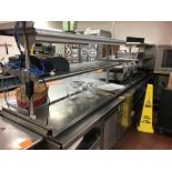 SS Prep Table, 4 1/2 ft w x 15 ft L x 5 1/2 ft t OVERSIZED Located: Main Kitchen, adjacent to Palace
