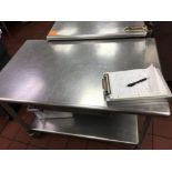 SS table 4 ft x 2 1/2 ft x 3 ft Located: Main Kitchen, adjacent to Palace Grill Asset #: N/A ***NOTE