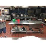 Lot of (2) SS Table w/ sink 8 x 2 1/2 x 3 Located: Main Kitchen, adjacent to Palace Grill Asset #: