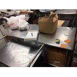 SS Table, 2 1/2 ft w x 7 1/2 ft l x 3ft t Located: Main Kitchen, adjacent to Palace Grill Asset #: