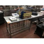 SS Table, 2 1/2 ft w x 7 ft l x 3 ft t Located: Main Kitchen, adjacent to Palace Grill Asset #: N/