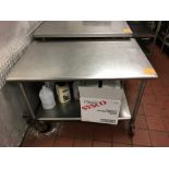 SS Table, 4 ft x 2 1/2 ft x 3 ft Located: Main Kitchen, adjacent to Palace Grill Asset #: N/A ***