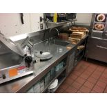 SS Counter w/ Sink 12 ft x 3 ft x 4 ft, OVERSIZED Located: Main Kitchen, adjacent to Palace Grill