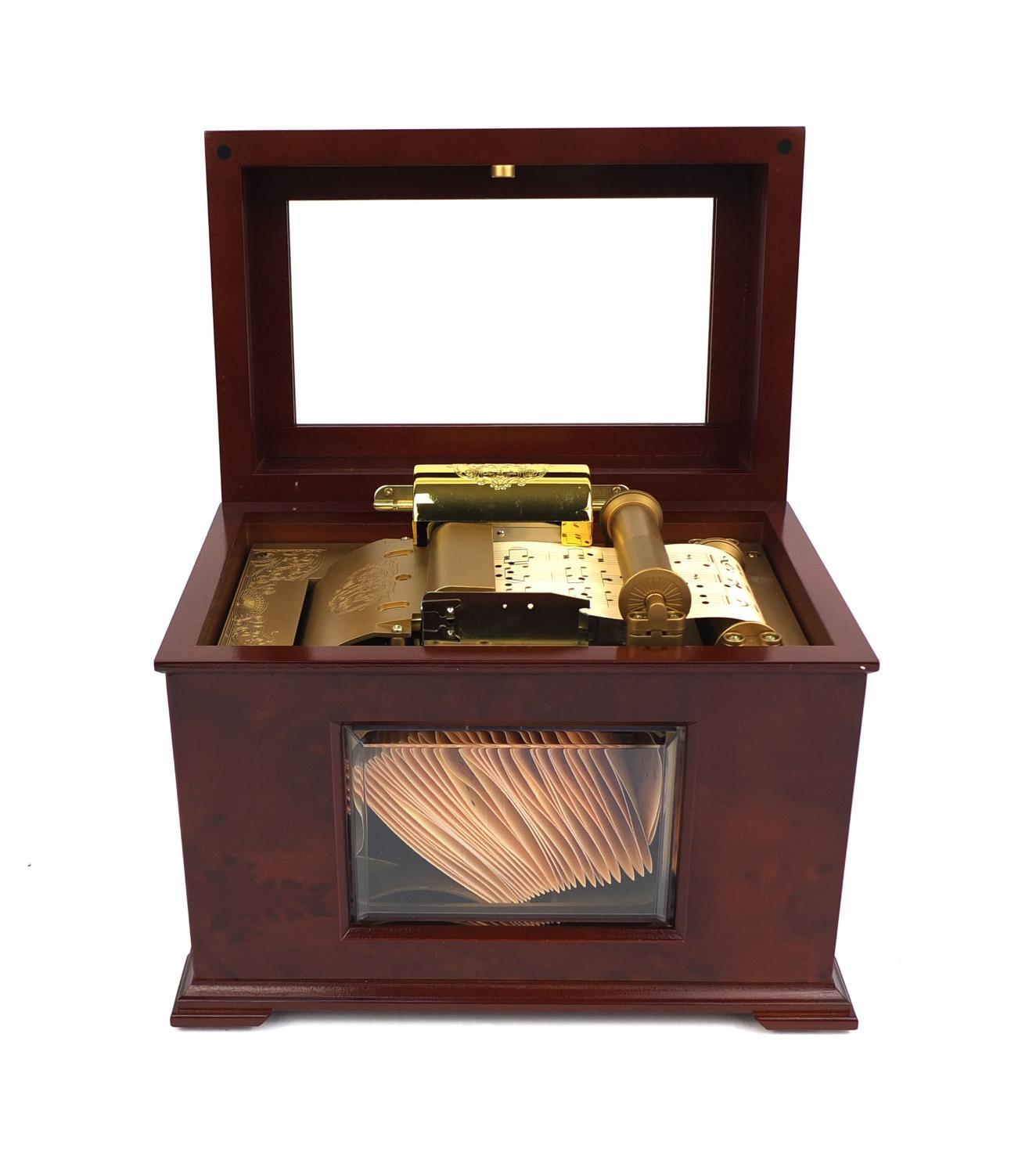Boxed gold label collection music in motion musical box, 21cm high x