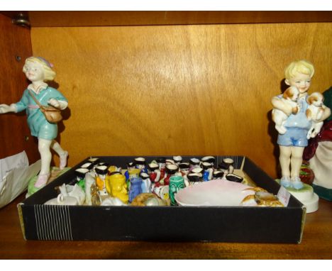 Two Royal Worcester figures: 'Monday's Child is Fair of Face' 3519 and 'Thursday's Child has Far to Go' 3522, together with a