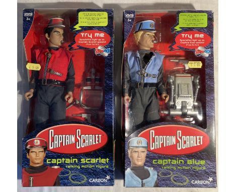 Vivid Imaginations: A pair of boxed Vivid Imaginations, talking action figures, Captain Scarlet and Captain Blue, Licensed by