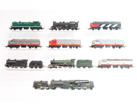 Model Railway: A collection of ten model railway locomotives to include: Trix Twin Railway, Triang and Hornby examples. Unbox