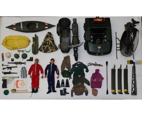 Action Man: A collection of assorted Action Man to include: two Action Man figures, damage to hands commensurate with age, va