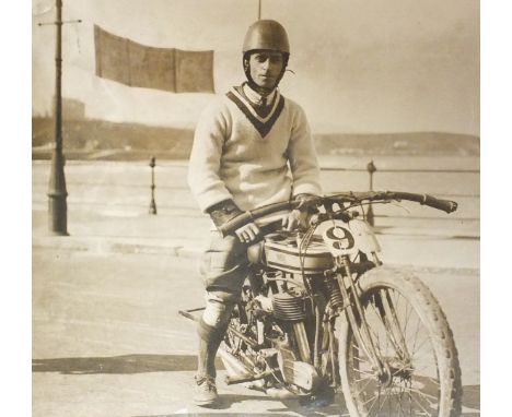 An archive of newspaper cuttings, ephemera and photographs of motorcycling interest, mainly of Leeds rider R T Cawthorne. The
