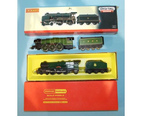 Hornby OO Gauge, R053 BR 4-6-2 Princess Class engine and tender "Princess Victoria" no. 8P 46205, boxed and R2441 LNER 4-6-2 