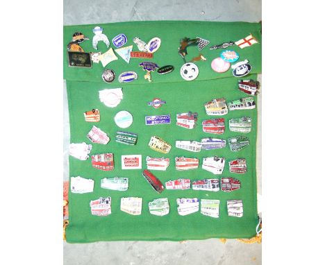 A quantity of enamel badges of buses, motorcycles, etc, (60).