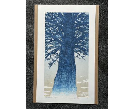 Hajime Namiki - Tree Scene 94B Limited Edition no 193/200, Signed and numbered woodblock print. 