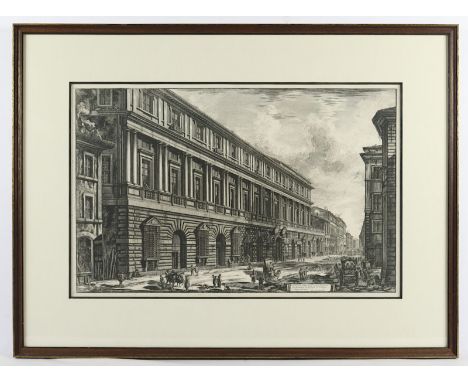 PIRANESI, "Palazzo Stopani", Radierung, 41 x 65,5, aus "Vedute di Roma", etwas fleckig, R. 