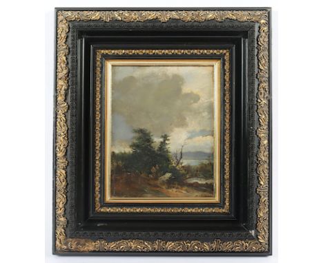 HARTMANN, Karl (1845-1898), "Gewitterstimmung", Öl/Hartfaser, 17 x 13,5, unten rechts signiert, unten links "Hamburg Altona" 