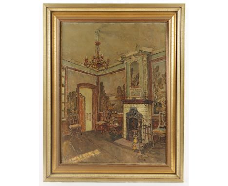 BRANIDS, August von (1862-1947), "Interieur", Öl/Hartfaser, 68 x 50, unten rechts signiert und "42" datiert, R. 