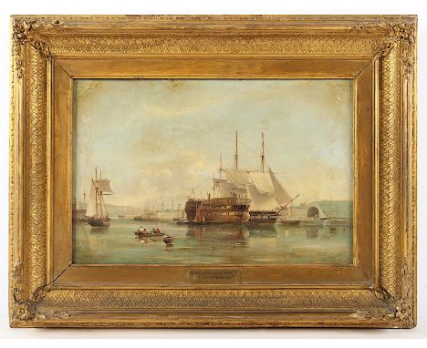 CHAMBERS, George I (1803-1840), zugeschrieben, "Im Hafen von Devonport", Öl/Lwd., doubliert, unten links wenige Signaturreste