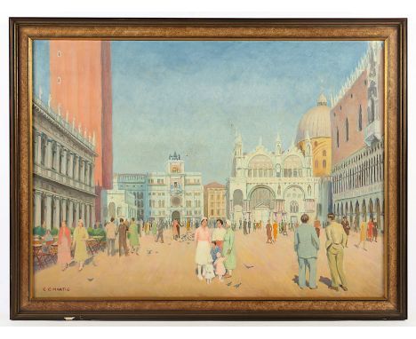 HARTIG, Carl Christoph (1888-1974), "Blick auf den Markusdom in Venedig", Öl/Lwd., 59 x 81, unten links signiert, R. 