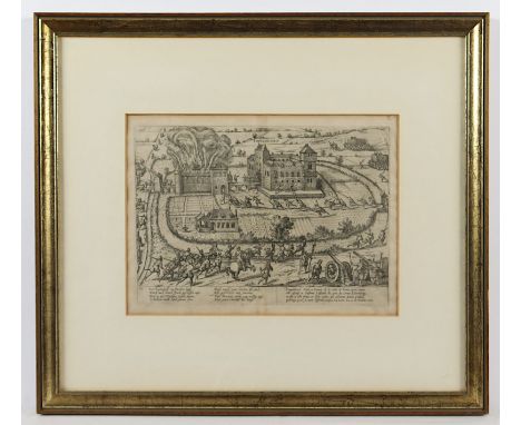 BELAGERUNG POPPELSDORFER SCHLOSS, Kupferstich, 18 x 27,5, 17.Jh., R. 