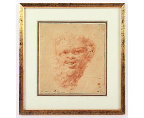 BOLOGNA, Giovanni da, (ca.1529-1608), Kopie oder Abklatsch nach, "Bacchuskopf", Rötel/Papier, 19 x 18, R. 