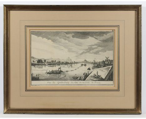 GODESBERG, "Vue de Godesberg du coté de la ville de Bonn", Kupferstich, 28 x 29, nach C. Dupuis von C. W. Bock, aus: Mahleris