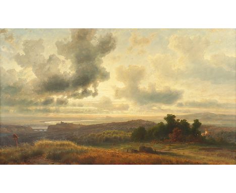 ENGLAND 19.JH., "Weite Landschaft", Öl/Lwd., 54 x 93, rest., R. 