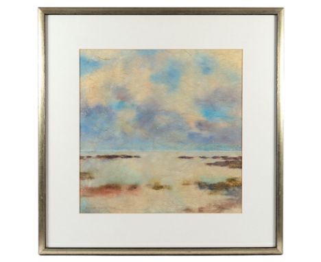 BERNDT-ELBING, Karl-Heinz (*1934), "Morgenstimmung überm Watt", Aquarell/Japan, 58 x 60, unten links signiert und datiert 199