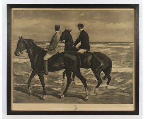 LIEBERMANN, Max, und Franz August BÖRNER "Reiter am Strand", Heliogravüre, 56 x 71, links unten handsigniert M. Liebermann, r