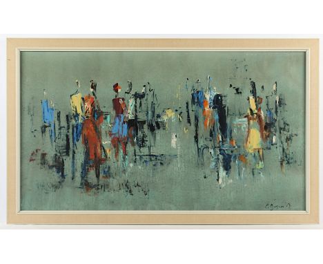 GERHARD, Adolf (1910-1975), "Figuren", Öl/Lwd., 50 x 90, unten rechts signiert und "64" datiert, R. 
